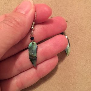 Abalone Feather Earrings